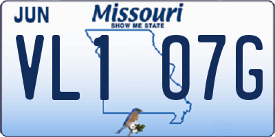 MO license plate VL1O7G