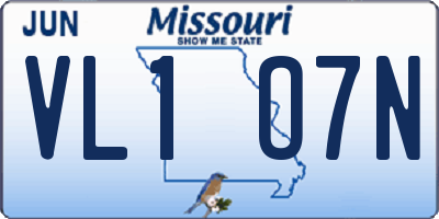 MO license plate VL1O7N