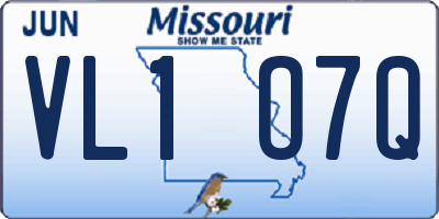 MO license plate VL1O7Q