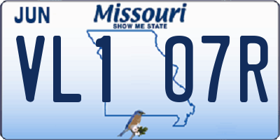 MO license plate VL1O7R