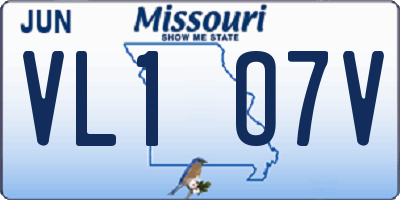 MO license plate VL1O7V