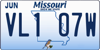 MO license plate VL1O7W