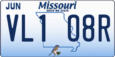 MO license plate VL1O8R