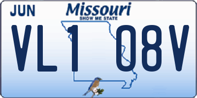 MO license plate VL1O8V