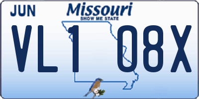 MO license plate VL1O8X