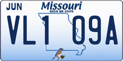 MO license plate VL1O9A