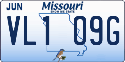 MO license plate VL1O9G