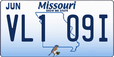 MO license plate VL1O9I