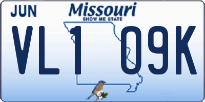 MO license plate VL1O9K