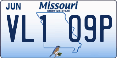 MO license plate VL1O9P