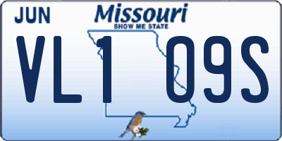 MO license plate VL1O9S