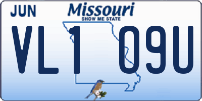 MO license plate VL1O9U