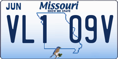 MO license plate VL1O9V