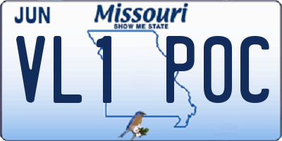 MO license plate VL1P0C