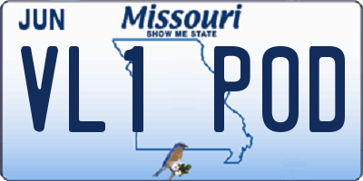MO license plate VL1P0D