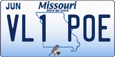 MO license plate VL1P0E