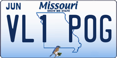 MO license plate VL1P0G