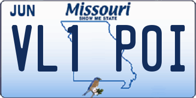 MO license plate VL1P0I