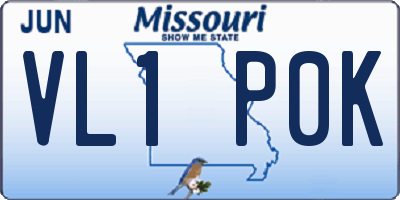 MO license plate VL1P0K
