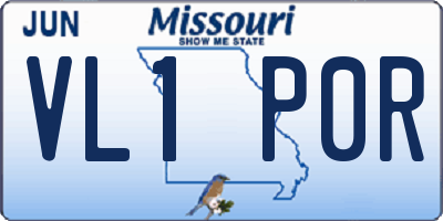 MO license plate VL1P0R