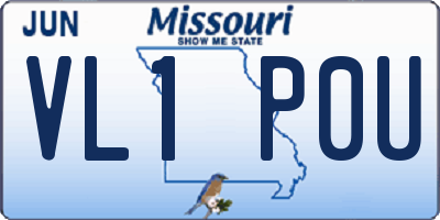 MO license plate VL1P0U