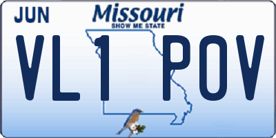 MO license plate VL1P0V