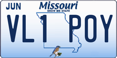 MO license plate VL1P0Y