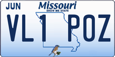 MO license plate VL1P0Z