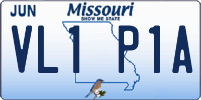 MO license plate VL1P1A