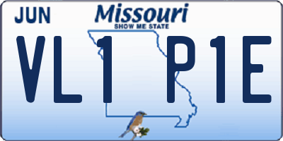MO license plate VL1P1E