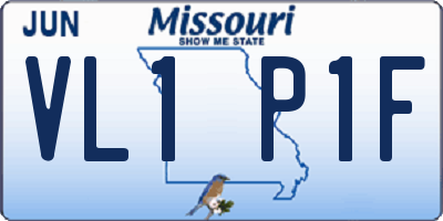 MO license plate VL1P1F