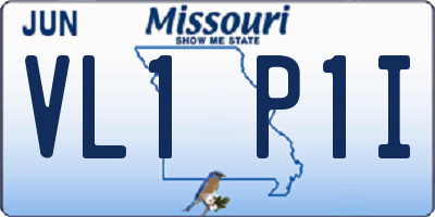 MO license plate VL1P1I