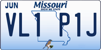 MO license plate VL1P1J