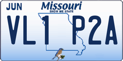 MO license plate VL1P2A