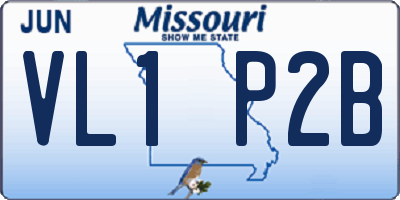 MO license plate VL1P2B
