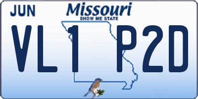 MO license plate VL1P2D