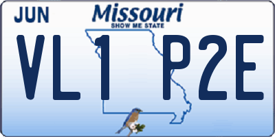 MO license plate VL1P2E