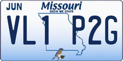 MO license plate VL1P2G