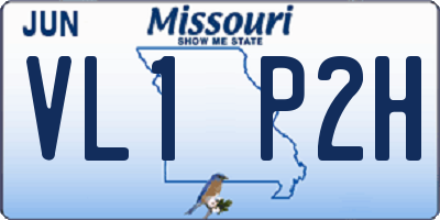 MO license plate VL1P2H