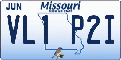 MO license plate VL1P2I