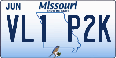 MO license plate VL1P2K
