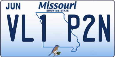 MO license plate VL1P2N
