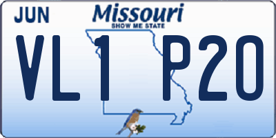 MO license plate VL1P2O