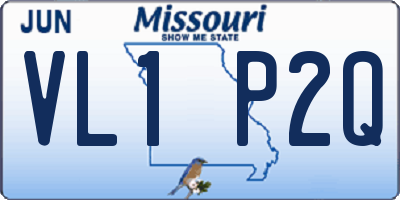 MO license plate VL1P2Q