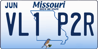 MO license plate VL1P2R