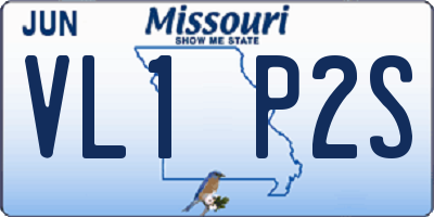 MO license plate VL1P2S