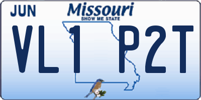 MO license plate VL1P2T