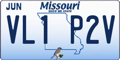 MO license plate VL1P2V
