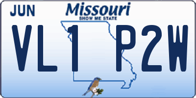 MO license plate VL1P2W
