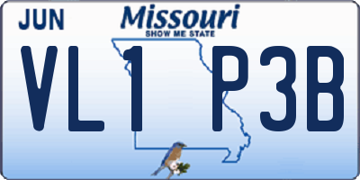 MO license plate VL1P3B